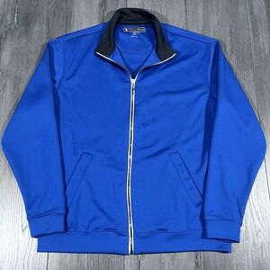 Pebble Beach Performance‎ Mens Jacket M Blue Golf Club Full Zip Blue L/S Stretch